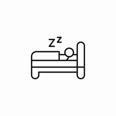 person sleeping bed icon sign vector