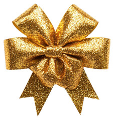 PNG Gold glitter gift bow ribbon gold accessories decoration.