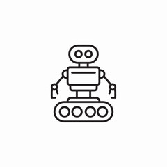 mobile robot machine icon sign vector