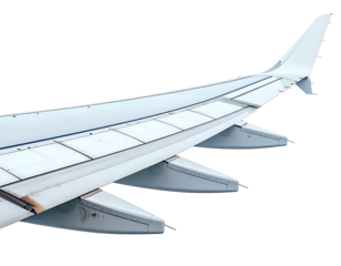 Airplane wing detail, showing panels and trailing edge
