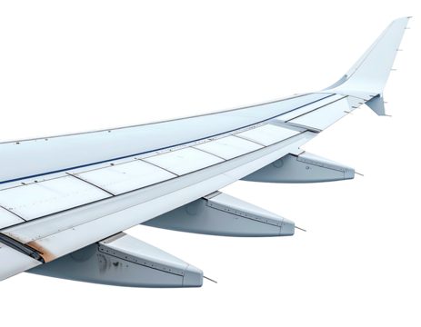 Airplane wing detail, showing panels and trailing edge