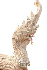 Golden dragon statue in Chinese and Thai temple art, a powerful symbol of Oriental culture and Buddhist religion in Asia