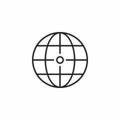 targeted globe icon icon sign vector