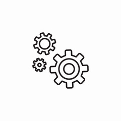 three interlocking gears icon sign vector