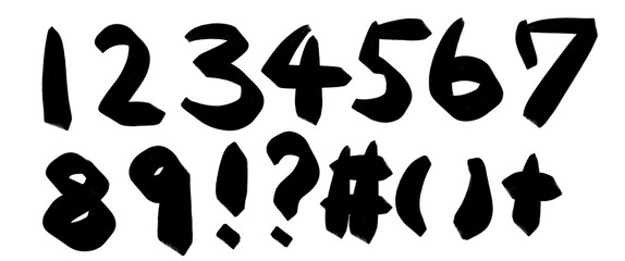数字、記号、手描き