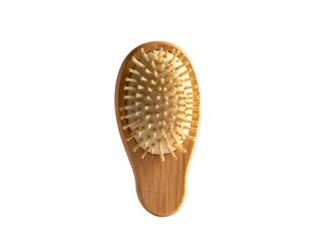 Wooden paddle brush, light brown, simple design