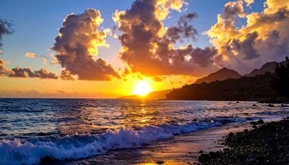 Sunset over the ocean