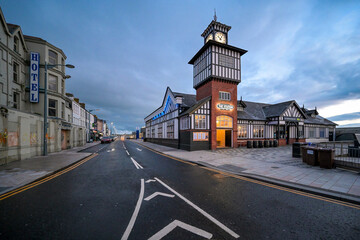 Obraz premium Street with station square in Portrush, Northern Ireland