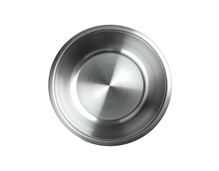 Shiny, metallic, circular plate