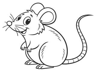 Minimalist line art of mouse vector icon