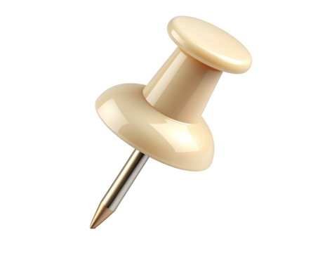 Cream-colored pushpin, glossy finish