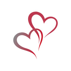 Vector art of two intertwined hearts for love and romance