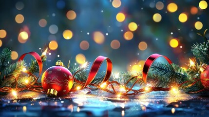 Christmas festive decorations background image