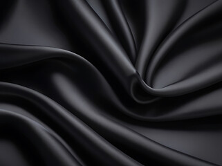Obraz premium Luxury Silk Texture Black Gradient with Soft Folds Elegant, AI