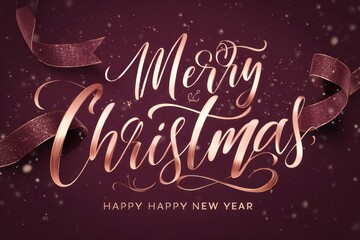 Merry christmas happy new year holiday greeting card