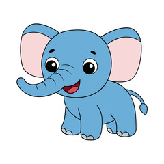 Fototapeta premium Adorable Baby Elephant Illustration Vector Illustration