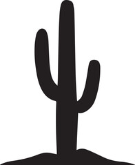 Obraz premium Majestic saguaro cactus silhouette standing tall in desert landscape ground