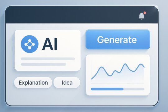 Illustrated ai generate dashboard with charts and graphs for artificial intelligence analysis and insights
