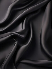 Luxury Silk Cloth Black Gradient with Folds and Shadows, AI