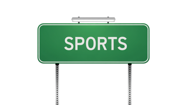Green sports sign with white text ready for your project - Powered by Adobe