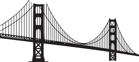 Obraz premium Iconic golden gate bridge silhouette capturing san francisco bay landmark charm