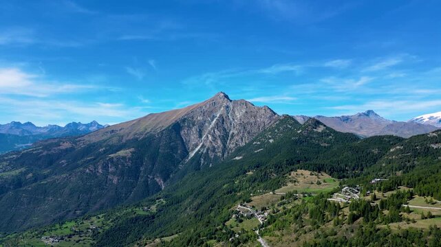 Aerial view of Mount Zerbion from Col de Joux Aosta Valley Italy