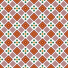 Geometric Rhombus Shape Repetitive Orange Brown and Green Pattern Illustration