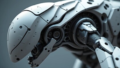 Fototapeta premium Modern Mechanical Abstract 3D Surface with Layered Steel Technology