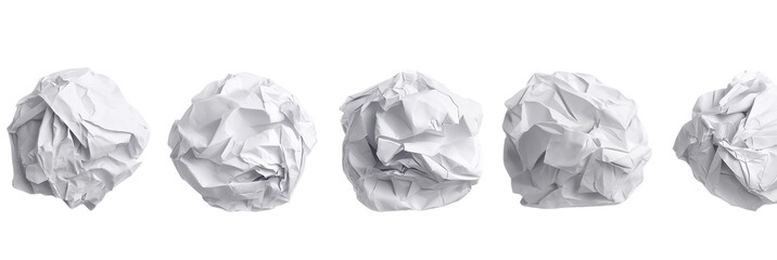 Naklejka premium Crumpled Paper Ball Isolated Waste Paper, Recycling, Mistake Document Concept on White Background