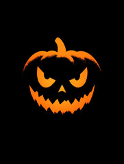 Fototapeta premium Minimalist Spooky Pumpkin Icon Illustration