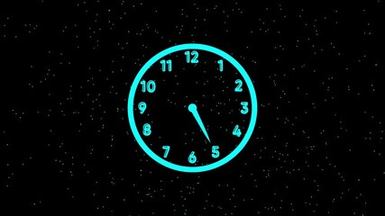 Clock Counting Down 24 Hour Day Fast Speed. Clock with moving arrows. Analog Watch Icon concept animation,4k video.
