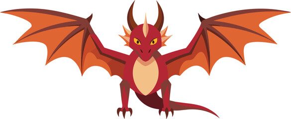 Dragon Wings Spread Sticker – Mythical Beast Silhouette Vector