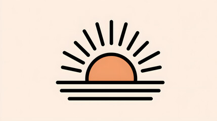 Minimal Sun Icon – Sunrise and Sunset Line Art Design for Nature and Inspiration