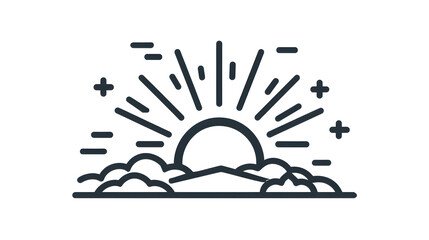 Minimal Sun Icon – Sunrise and Sunset Line Art Design for Nature and Inspiration