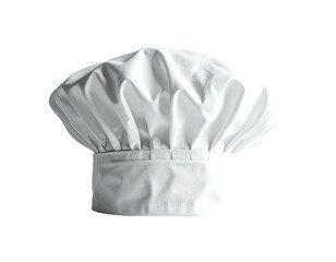 White chef's hat,  full view, isolated on black