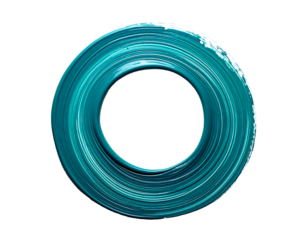 Teal ringed circle, swirling texture