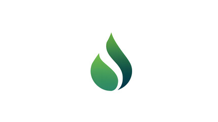 Eco water leaf logo design in green and blue colors
