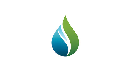 Eco water leaf logo design in green and blue colors