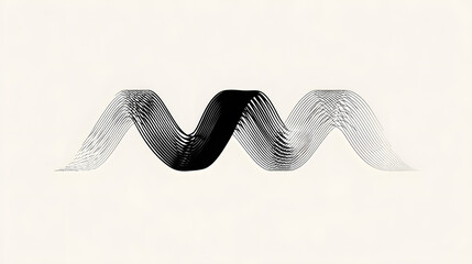 Abstract wave hair logo design on white background