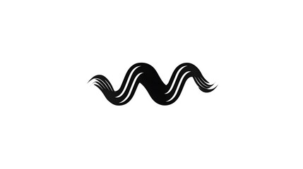 Abstract wave hair logo design on white background