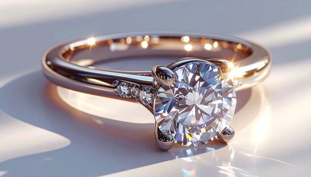 Sparkling solitaire diamond ring