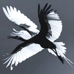 Two birds in flight, monochrome