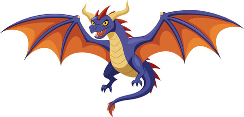 Dragon Wings Spread Sticker – Mythical Beast Silhouette Vector