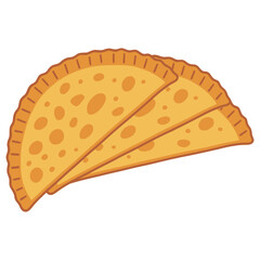 Chebureki Russian deep fried dish flat color vector illustration template design
