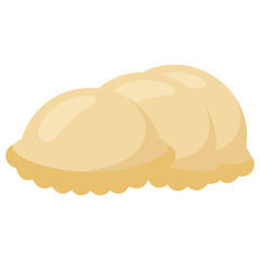 Pelmeni Russian dumpling flat color vector illustration template design
