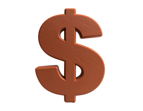 3D rendered brown dollar sign
