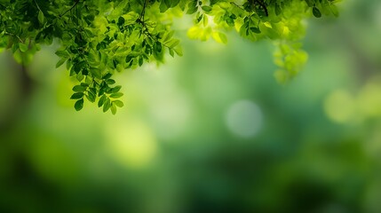 Fototapeta premium An abstract nature scene with blurred trees and soft sunlight creating a dreamy effect.