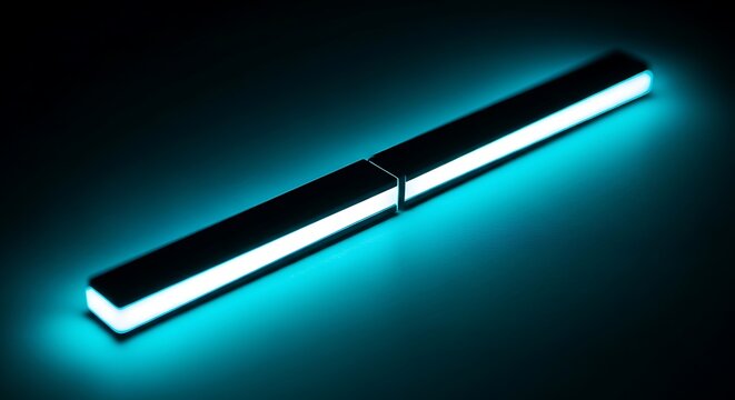 Futuristic light tubes illuminating a vibrant and dark minimalist background