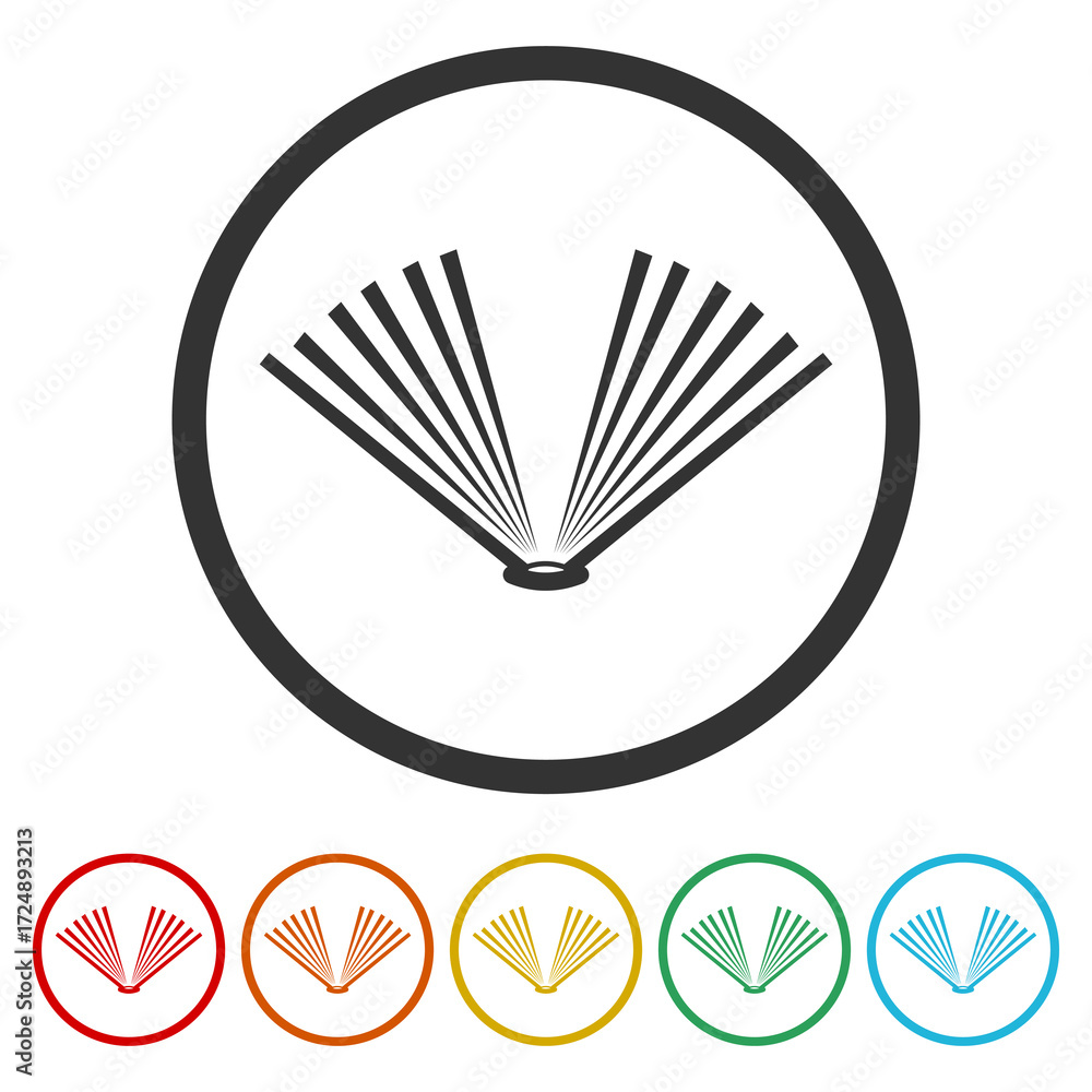 Poster simple open book icon. set icons in color circle buttons