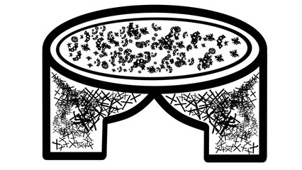 Illustration of a round stage with curtains, isolated on transparent background, perfect for theater productions and artistic performances